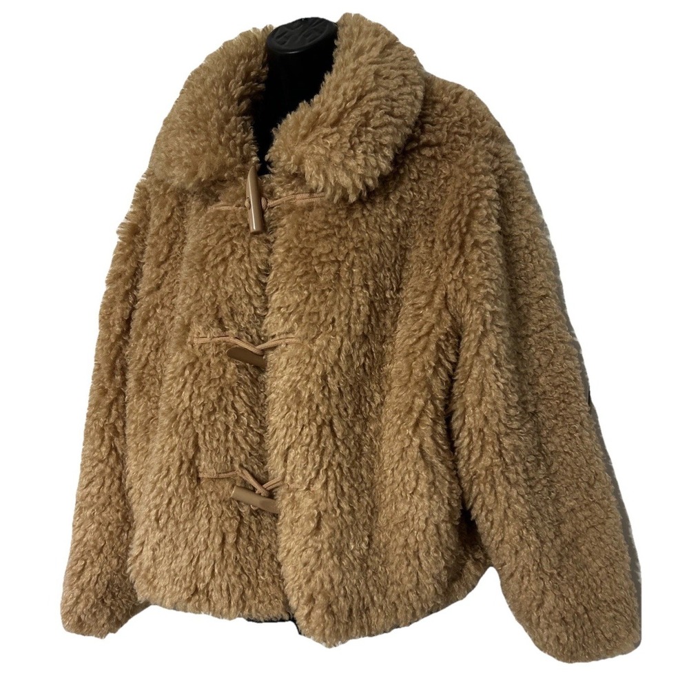 Lauren Conrad Women's XL Coat Fuzzy‎ Faux Fur Toggle Closure Lined